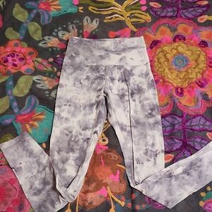 White And Purple Tye Dye Lululemon Align Leggings